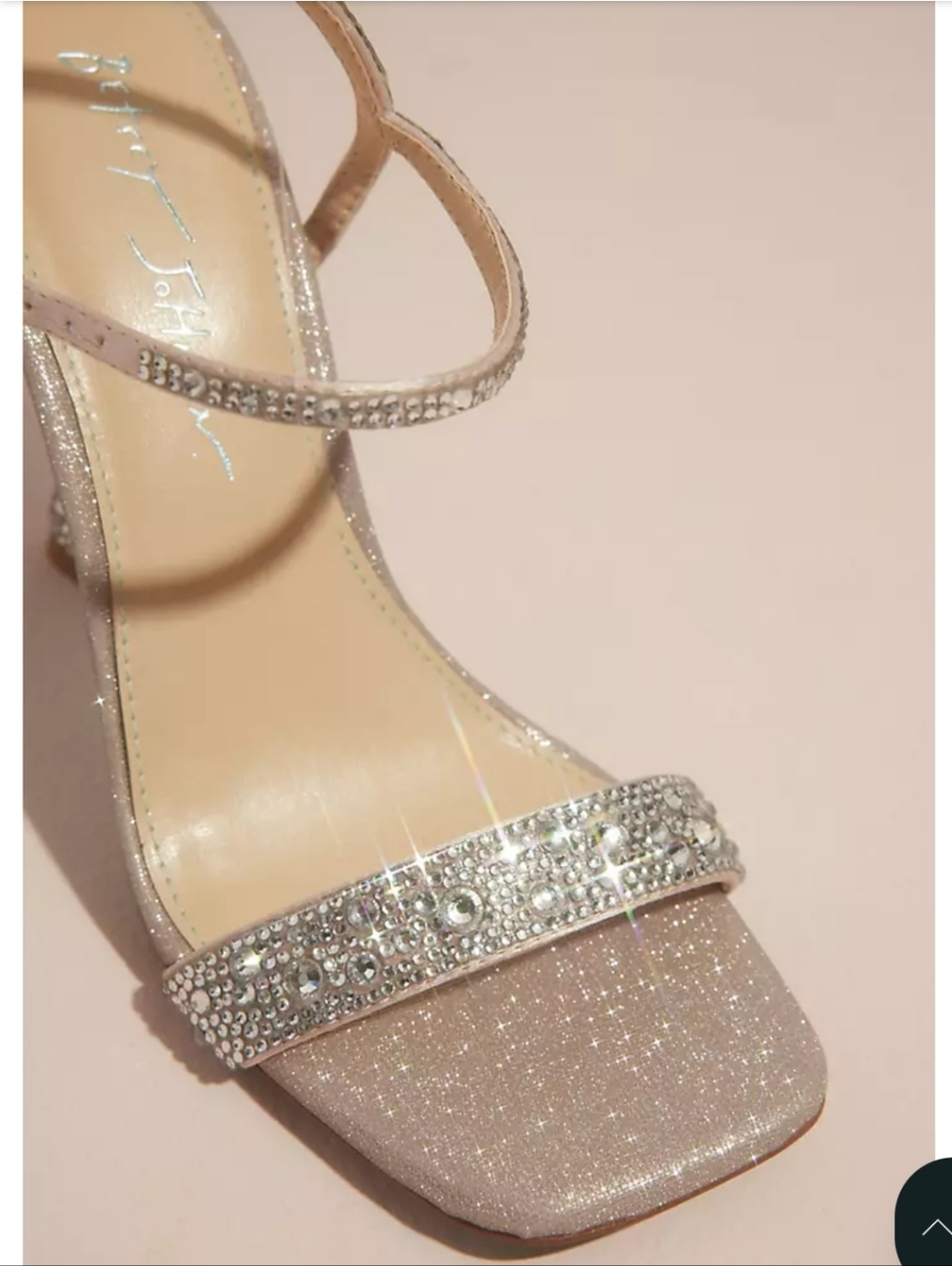 Betsey Johnson Blush Pink Glitter Crystal-Embellished Heels - Picture 4 of 10